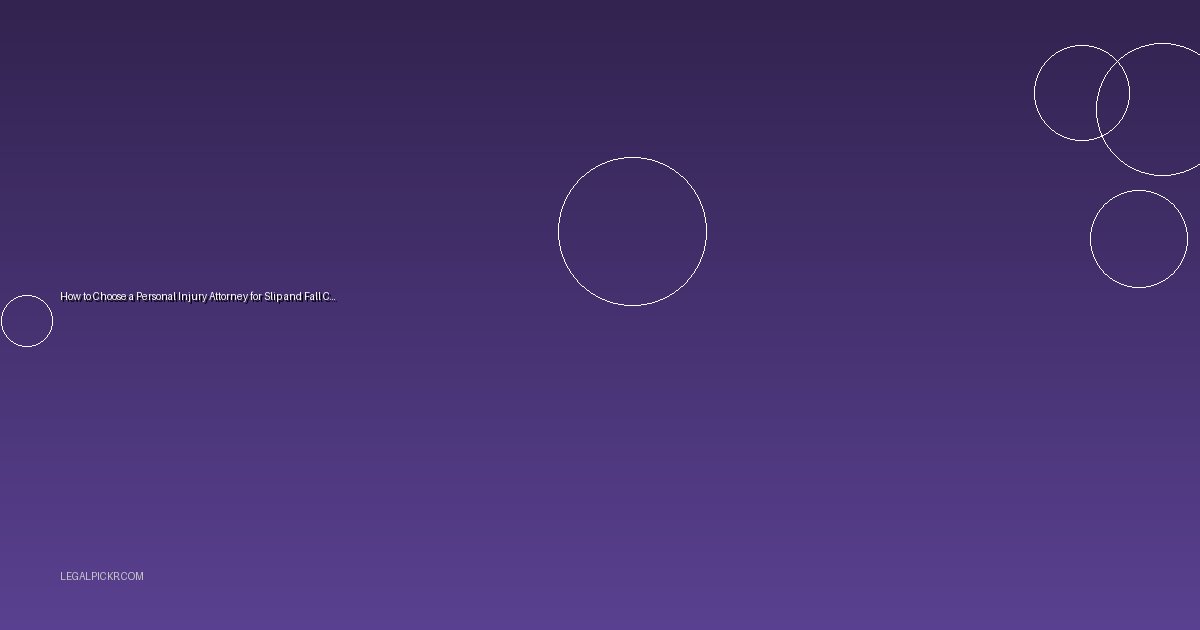 How to Choose a Personal Injury Attorney for Slip and Fall Cases 2026